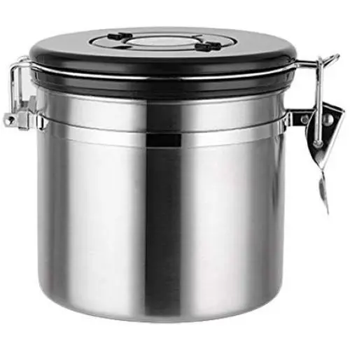 Food Storage Containers Jar 304 Stainless Steel with Lids Airtight Bpa Free Large, Cookie Jar Cereal Coffee Storage Containers Jar for Kitchen Pantry Organization Canister Candy Bulk, 1.1L/1.4L/1.8L