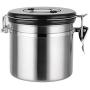 Food Storage Containers Jar 304 Stainless Steel with Lids Airtight Bpa Free Large, Cookie Jar Cereal Coffee Storage Containers Jar for Kitchen Pantry Organization Canister Candy Bulk, 1.1L/1.4L/1.8L