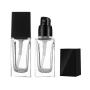 3PCS 30ml/1OZ Empty Glass Bottles with Press Pump Head Liquid Foundation Bottle Cosmetic Makeup Vials Containers for BB/CC Creams Lotion Square Essential Oils Jars Travel Set Sample Vials