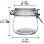 YEBODA 16oz Food Storage Canister Glass Jars with Clamp Airtight Lids and Silicone Gaskets for Multi-Purpose Kitchen Containers - Clear Round (6 Pack)