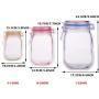 YAIKOAI 15 Pieces Mason Jar Zipper Bag Reusable Airtight Seal Food Storage Bags Snack Tea Sandwich Candy Ziplock Bags for Travel Camping Picnic-S+M+L