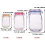 YAIKOAI 15 Pieces Mason Jar Zipper Bag Reusable Airtight Seal Food Storage Bags Snack Tea Sandwich Candy Ziplock Bags for Travel Camping Picnic-S+M+L