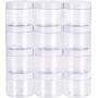 Slime Jars With Lids - Empty 12 Pack Clear Plastic Slime Storage Favor Jars Wide-Mouth Plastic Containers with Lids for Beauty Products, DIY Slime Making or Others (7 Ounce, White)