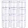 Slime Jars With Lids - Empty 12 Pack Clear Plastic Slime Storage Favor Jars Wide-Mouth Plastic Containers with Lids for Beauty Products, DIY Slime Making or Others (7 Ounce, White)