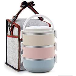 Thermos Food Jar Thermos Stainless Food Flask,Leakproof Insulated Food Containers,Multi-layer, Portable Insulated Bag (Color : Multi-colored, Size : 2100ML)