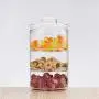 1200Ml 3-Layer Glass Jar Kitchen Food Bulk Container Set For Spices Dried Fruit Storage Can Salad Bowl Box B168bamboo lid 1200Ml 3-Layer Glass Jar Kitchen Food Bulk Container Set For Spices Dried Fruit Storage Can Salad Bowl Box B168bamboo lid