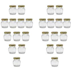 U-Pack 2oz Glass Jar With Gold Lid For Honey Jam Spice pack of 24 sets