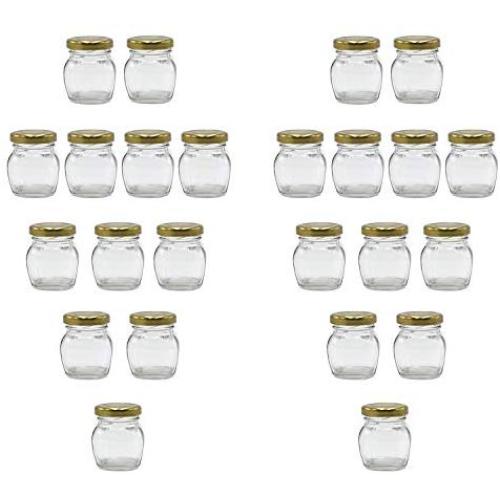 U-Pack 2oz Glass Jar With Gold Lid For Honey Jam Spice pack of 24 sets