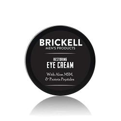 Brickell Mens Restoring Eye Cream for Men, Natural and Organic Anti Aging Eye Balm To Reduce Puffiness, Wrinkles, Dark Circles, Crows Feet and Under Eye Bags, .5 Ounce, Unscented