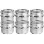 KNUPFMTI 3pcs/set Clear Lid Tin Jar Stainless Steel Storage Container Jars Kitchen Condiment