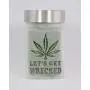 Dünnes Glasbehälter mit Blatt Cannabis und 