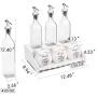 Porcelain Ceramic Seasoning Box Set Include 3 Storage Container Condiment Jars with lid and spoon,3 Oil and Vinegar Dispenser and 1 PVC Spice Rack