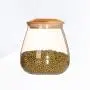 UPKOCH Food Storage Jar Glass 400ml Mushroom with Wooden Lids Portable Sealed Container for Serving Tea Coffee Candy Spice Sugar Salt