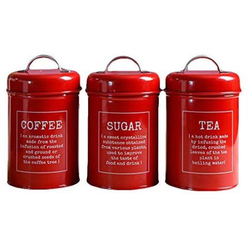 WillowswayW 3Pcs/Set Coffee Tea Canister Spice Jar Sugar Food Storage Container Home Kitchen Supply