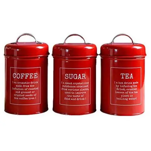 Ensemble de 3 pièces pour contenants à café, thé, épices et sucre, rangement alimentaire pour la maison et la cuisine. Ensemble de 3 pièces pour contenants à café, thé, épices et sucre, rangement alimentaire pour la maison et la cuisine.
