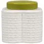 Orla Kiely OK602 Geformte Aufbewahrungsdose – Wellbleiglas mit gepressten Blumen