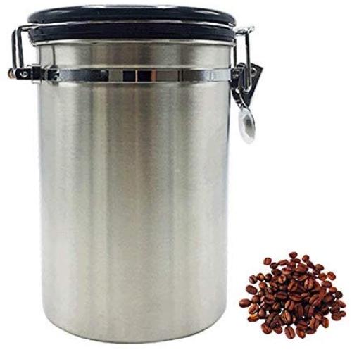 Airtight Coffee and Food Storage Canister Stainless Steel Can Container for Coffee Bean Coffee Ground Tea Sugar Flour (Large 63oz)