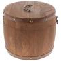 Big Wood Barrel Tea Can Lidded Canister Sugar Bean Coffee Flour Storage Jar - L