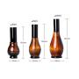 2Pcs Amber Glass Lotion Bottle Cucurbit Shaped Press Pump Bottles Empty Emulsion Dispenser Refillable Toiletries Container Amber Glass Lotion Pump Press Bottles Jars Vial (30ml/1oz)