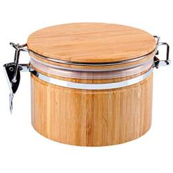 Sealed Container Spice Round Lid Food Kitchen Tea Nuts Cans Bamboo Grains Tank Storage Jar,S