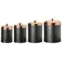 Amici Home Collection, 7CDI030AS4R, Ashby Kupfer Metall Aufbewahrungsdose, Sortier Set von 4 Größen, Schwarz/Gold