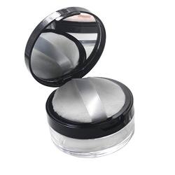 1PC Clear Empty Round Make Up Loose Powder Container Case With Sponge Powder Puff Mirror Black Lid Sifter Compact Glitter Powder Foundation Box Bottle