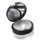Klare leere runde Make Up Lose Powder Behälter Box mit Schwamm, Pinsel, Spiegel und Siebdeckel (schwarz)