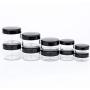 NANSHINE 20PCS Empty Plastic Sample Travel Cosmetic Sample Jar Box Container, Plastic, Round Makeup Pot Black Screw Cap Lid, for Make Up, Eye Shadow, Nails, Powder, Paint, Jewelry 3ml/g Black Lids