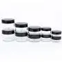 NANSHINE 20 Stück Leere Kunststoff Probierbehälter Boxen Gefäße mit Schraubdeckel, Schwarz, für Make-up, Lidschatten, Nägel, Puder, Farbe, Schmuck (3ml/g)