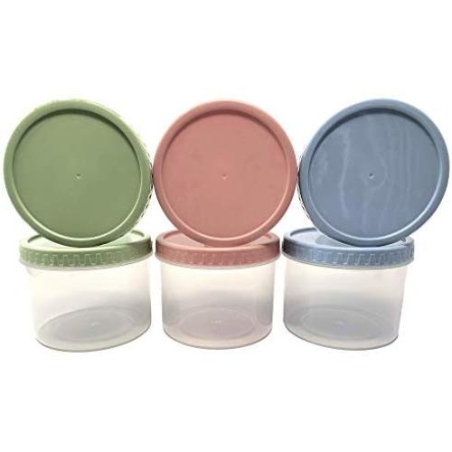 Plastic Mason Jars | 6 Plastic Jars with Lids 16 Ounce in 3 Unique Colors | Dishwasher and Microwave Safe Wide Mouth Plastic Jar | Made from BPA-Free, Commercial-Grade PP Plastic