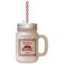 Maroon Where Thou Are That Is Home Frosted Glass Mason Jar With Straw