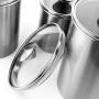 Deppon Airtight Canister Set, 4-Piece Stainless Steel Food Storage Container with Tempered Glass Lids for Kitchen Counter Coffee Tea Nuts Sugar Flour