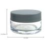 Beauticom 20 gram/20ml Empty Clear Small Round Travel Container Jar Pots with Lids for Make Up Powder, Eyeshadow Pigments, Lotion, Creams, Lip Balm, Lip Gloss, Samples (12 Pieces, Gray)