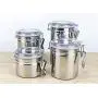 Conteneur à Café Voyage Pot à Graines de Café en Acier au Carbone en Acier Inox Pot à Épices Design Moderne avec Verre Transparent pour Service de Café, de Thé et d'Épices. Conteneur à Café Voyage Pot à Graines de Café en Acier au Carbone en Acier Inox Pot à Épices Design Moderne avec Verre Transparent pour Service de Café, de Thé et d'Épices.