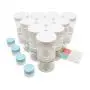 Klare 2 oz PET-Behälter,runde Kunststoffbehälter mit weißen Deckeln, und 4 Mini-Behälter, 20er Pack (C2WMJ20)