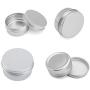 Ymkf Sqqr 30 Pack aluminum round lip balm tin container bottle with screw thread lid - great for store spices, candies, tea or gift giving, （1oz）