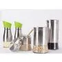 5 Set Edelstahl Glaskannen für Tee, Kaffee, Zucker – Vielseitige Lebensmittelbehälter Cwg