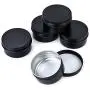 TMO 3oz 90g Aluminium Töpfe Runde Metall Dose Behälter Schraubverschluss Stahl Dose Behälter Kosmetik Probenbehälter Teebehälter Große Lebensmittel Lagerung Metall Stahl Dose Gläser Kerzen Reisebehälter (Schwarz, 20 Stück)