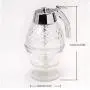 Eduton Auslauf-Glasflasche Honigbehälter Metall-Standhalter für Bienen-Tropfen, Sirup, Saft – Klare Behälter (Transparent)