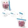 Reusable Silicone Food Bags (Large and Small, Set of 4) + Bonus Stainless Steel Straws & Produce Storage Bags ， Insulated Plastic Lunch Bag，Baggies for Sandwich, Kids, Snack, Freezer Dishwasher Safe