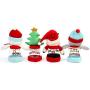 smallwoodi Candies Jar,Christmas Tree Santa Snowman Pattern Transparent Candies Jar Storage Bottle Christmas Decoration Supplies