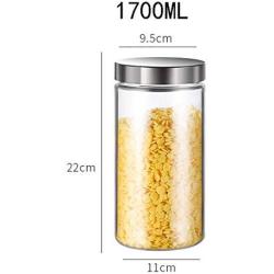 Sealed jar Glass With lid Household Glass Jars/Storage jar Assorted collection of airtight vintage dry food Containers 1700ml（1.7L） (Size : 1700ml1)