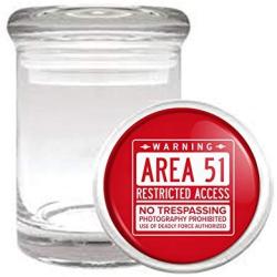 Area 51 UFO Secret Base Medical Odorless Glass Jar