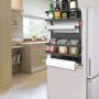 Magnetic Refrigerator Storage Rack Kitchen Magnetic Bracket with Hook Strong Magnet for Paper Towel Rack Rust-Proof Spice Jar Refrigerator Storage Rack