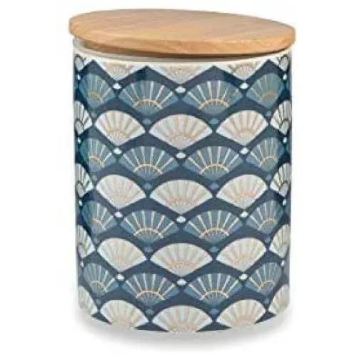 Villa dEste Home Tivoli Jar, Porcelain, Blue, 11.5 x 14.5 cm Villa dEste Home Tivoli Jar, Porcelain, Blue, 11.5 x 14.5 cm