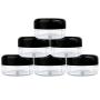 (Quantity: 12 Pieces) Beauticom 15G/15ML (0.5oz) Clear Round Jar with Black Lids for Cosmetics, Medication, Lab and Field Research, Beauty and Health Aids - BPA Free