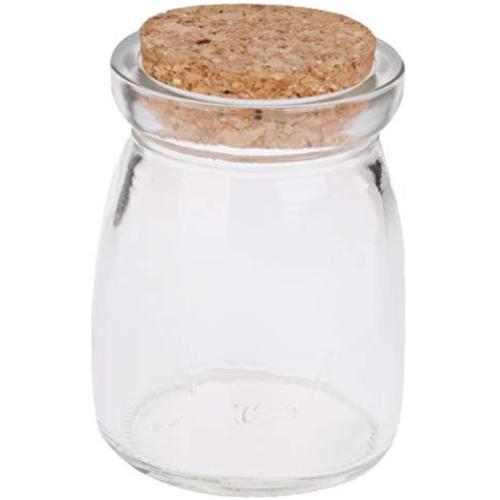 Glass Storage Jar for Chocolate, Clear Food Storage Jar with Cork Stopper, Food Storage Container for Chocolate, Coffee Candy & Kitchen Sauce Vinegar