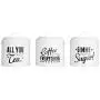Premier Housewares Pun and Games Tea/Coffee/Sugar Canisters, White, Set of 3 Premier Housewares Pun and Games Tea/Coffee/Sugar Canisters, White, Set of 3