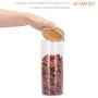 Luxtea Glass Jar Borosilicate Canister 34oz with Bamboo Lid and Silicone Sealed Ring, Airtight Storage Cookie Candy Spice Nuts Cereal