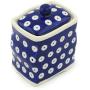 Polish Pottery Jar with Lid 4-inch Blue Eyed Peacock